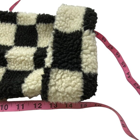 MADEWELL Women Popover Sherpa Fleece Sweater Cropped Sz XS Black White 79-41 - Picture 8 of 14